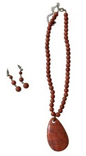 Teardrop Coral Necklace & Drop