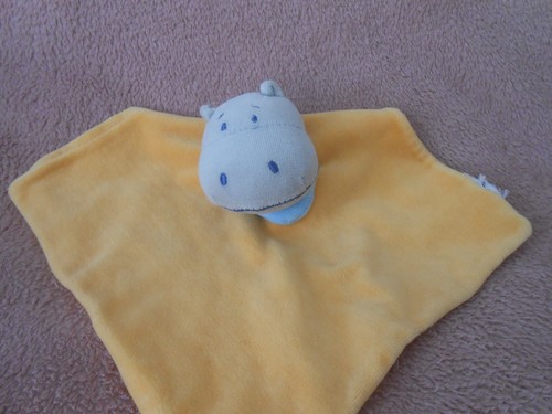 Doudou plat hippopotame gris - doudou,