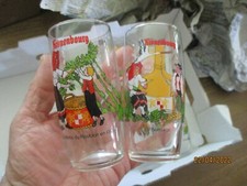 2 Anciens Verres Alsace Cueillette Houblon & Brassage de la Bière Kronenbourg 