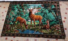 Ancienne Tenture  Murale Tapisserie Thème Chasse 118 X 170 Cm ( Hang )