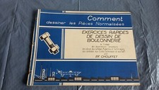  Ancien livre  feuillet dessin industriel Dessin de boulonnerie PF CHOUFFET