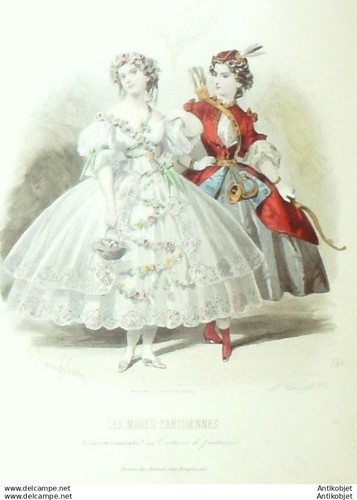 Gravure modes parisiennes 1861 - modes,