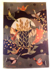 De BERROETA Pierre : Tapisserie en laine mécanique.  " ECLIPSE "     Signée