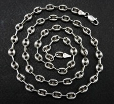 Vintage Collier maille grain café en argent 925 longueur 55CM 17grs