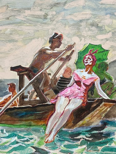 Ancien dessin gouache - dessin,