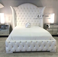 Lit Simple Shipe Baroque Moderne Chambre à Coucher Bois Velours Ou Cuir Éco Tous