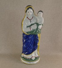 ORIGINALE VIERGE A L ENFANT SAINTE MARIE FAÏENCE DE QUIMPER 19 EME ( 29,5 CM )