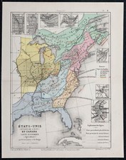 1874 - Carte des États-Unis (États de l'Est) et Canada - Levasseur et Périgot