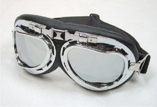 Lunette Moto Style Aviateur Retro Vintage Verre Effet Miroir Protection Solaire