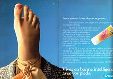 Publicité Advertising 018  1982  Dr Scholl  (2p) creme à gommer cosmétiques pied