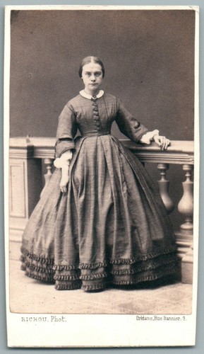 Cdv 1865 femme rambarde - cdv,