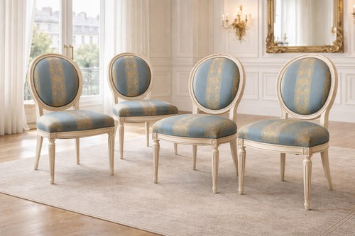 Série chaises médaillon - série, 4