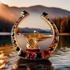 Broche fer à cheval cristal