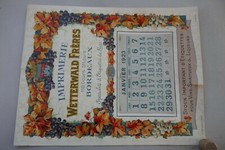 CALENDRIER 1923 Imprimerie WETTERWALD  spécialiste étiquettes VIN BISTROT ALCOOL