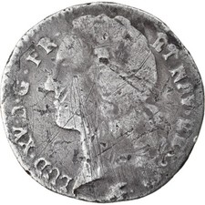 [#902663] Moneta, Francia, Louis XV, 1/10 Écu au bandeau, 12 Sols, 1/10 ECU, 176