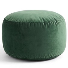 Round velvet pouf ottoman - pouf,
