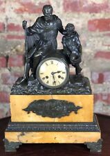 Pendule / Horloge en bronze et marbre de sienne époque Empire "Belisario"