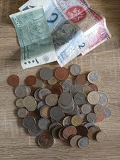 Collection pièces étrangères + 3 billets