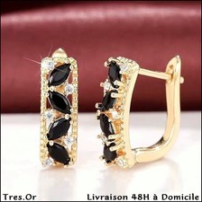 Boucles d'Oreille CRISTAL NOIR