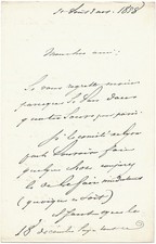 Alphonse de LAMARTINE / Lettre autographe signée / Combat / Horace / Romantisme