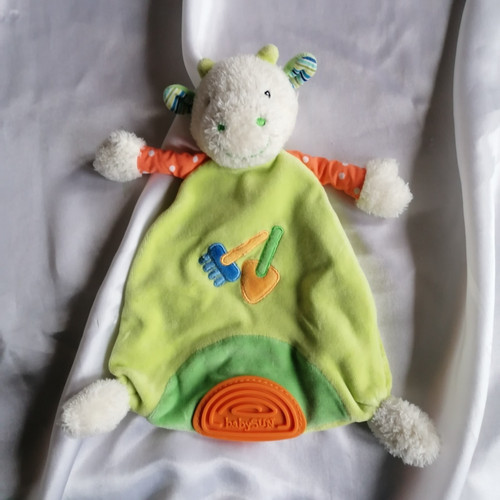 Doudou vache vert - vache, (girafe)