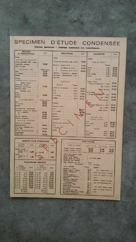 Ancien tarif cartonné - ancien,