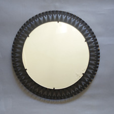 Miroir soleil mural en métal perforé brossé laqué design XXème