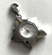 Pendentif Charm montre AGATHA Argenté forme Etoile NEUF Superbe !