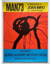 Joan Miro - Exhibition at Metras nova 1973 spain vintage poster