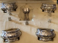 Magnifique , Service Salières ou Salerons en argent Massif Style Louis XVI.