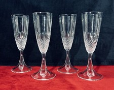 LALIQUE CHINON TALL FLUTED GLASSES SEKTGLÄSER KRISTALL FLUTE A CHAMPAGNE CRISTAL