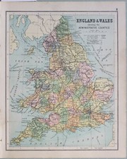 1898 Carte Angleterre & Pays