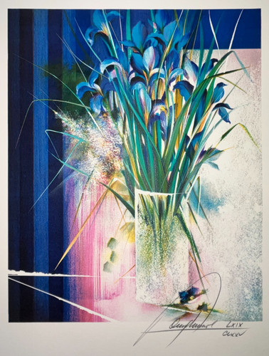 Iris lithographie signée - lithographie,