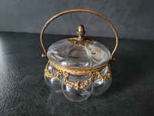 ancien seau à Bonbon En Cristal et laiton de style louis XVI