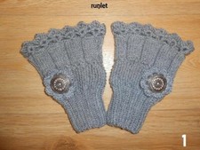 manchon femme,manchettes mitaines en laine dentelle,cadeau femme