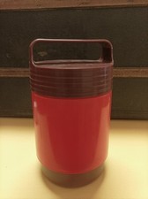 Thermos vintage rouge et marron - 0,5L - esprit années 70