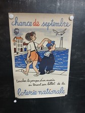 AFFICHE LOTERIE   POMPON DU MARIN  JEAN EFFEL    60X40CM  LITHO ANNEES 1960