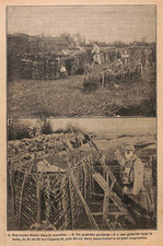 GUERRE 14 - 18 / SOLDAT AVEC GRENADE LANCE-FUSÉE CRAPOUILLOT / ILLUSTRATION 1915