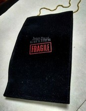 Trousse fourre-tout velours noir, Jean Paul Gaultier "Fragile", neuve 