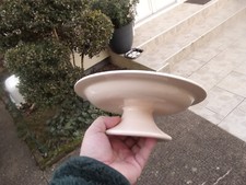 Ancien compotier coupe sur pied douche en faience Longwy modele Betty