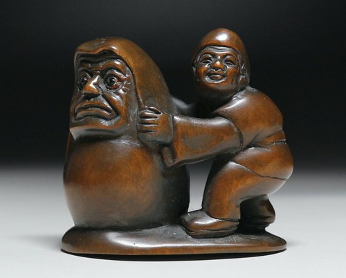 Ancien netsuke japonais - ancien, daruma