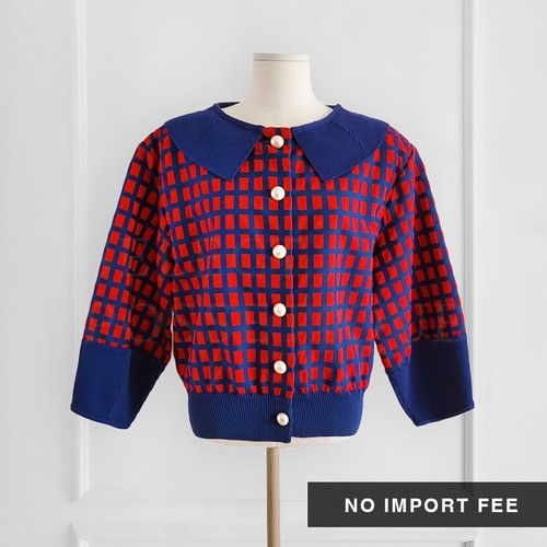 Cardigan carreaux rouges - rouges, et