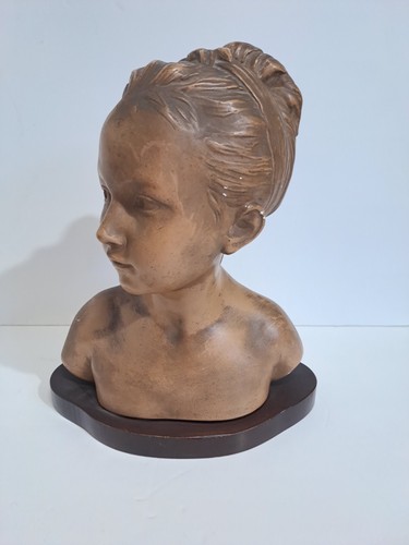 Ancien buste femme plâtre - ancien,