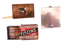 Lot Boîte allumettes TISONS, support pochette et boîte avec grattoir
