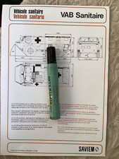 ANCIEN DOCUMENT MILITAIRE AUTO MILITAIRE ARMÉE SAVIEM RENAULT VAB SANITAIRE