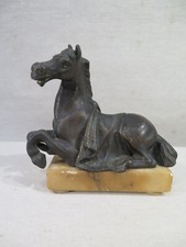 ANCIENNE JOLIE SCULPTURE PETIT CHEVAL EN BRONZE SOCLE MARBRE EPOQUE XIX ème