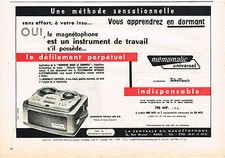 PUBLICITE  1960   MEMOMATIC UNIVERSEL   magnétophone