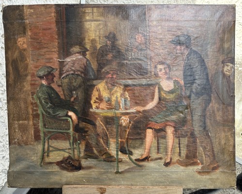 Ancien tableau huile - tableau,