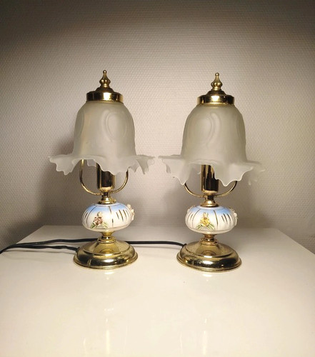 Lampe poser métal doré et - lampe,