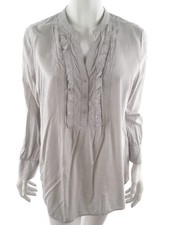 ⭐ JACQUELINE RIU Tunique Popover pour Femmes Une couleur Boutons Gris 44 ⭐